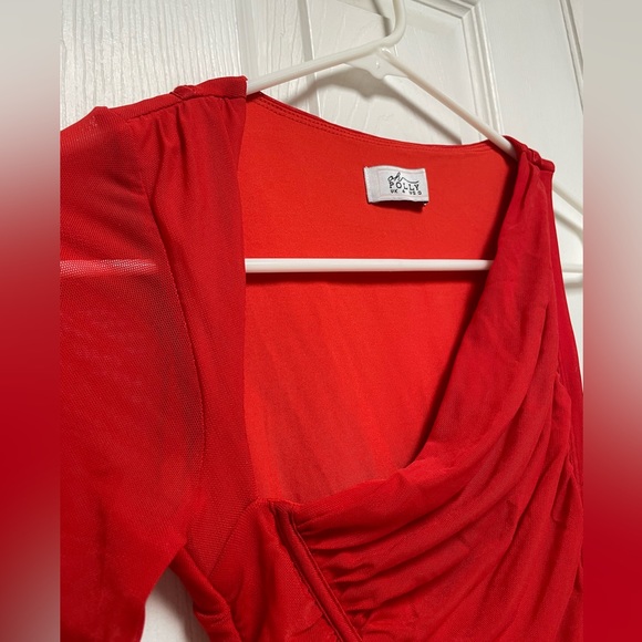 Oh Polly One Sleeve Asymmetrical Midi Dress - Picture 4 of 8